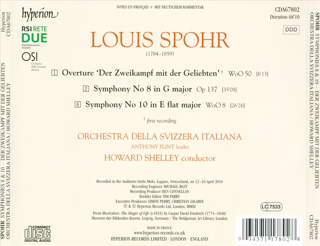 Spohr: Symphonies Nos. 8 & 10; Der Zweikampf mit der Geliebten cover art