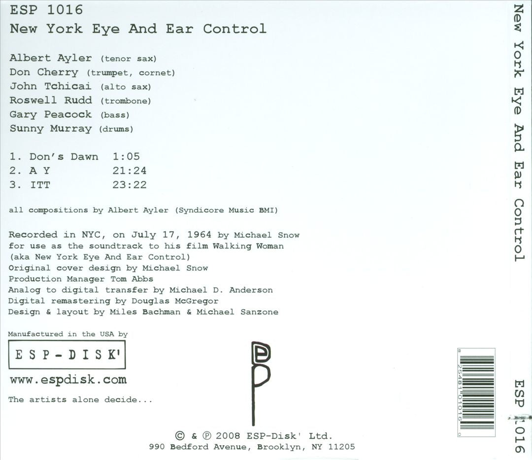 New York Eye and Ear Control cover art