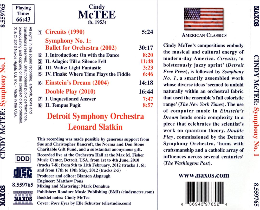 Cindy McTee: Symphony No. 1 - Ballet for Orchestra; Circuits; Einstein’s Dream; Double Play cover art