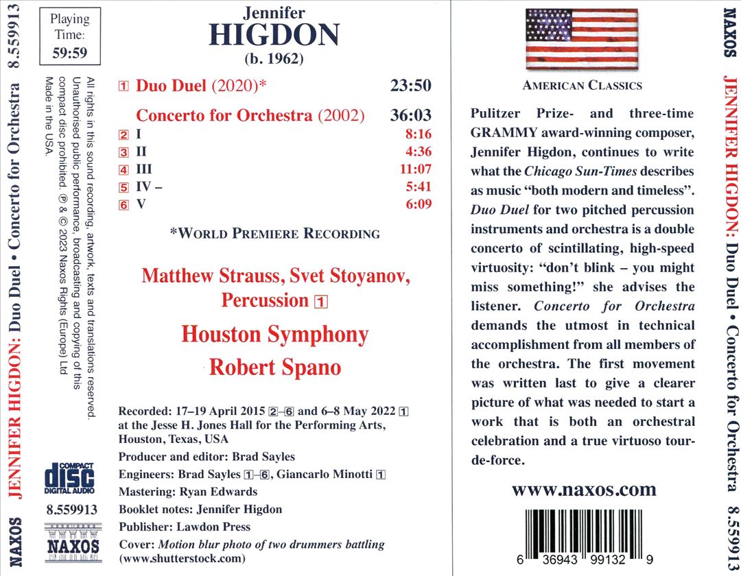 Jennifer Higdon: Duo Duel; Concerto for Orchestra cover art