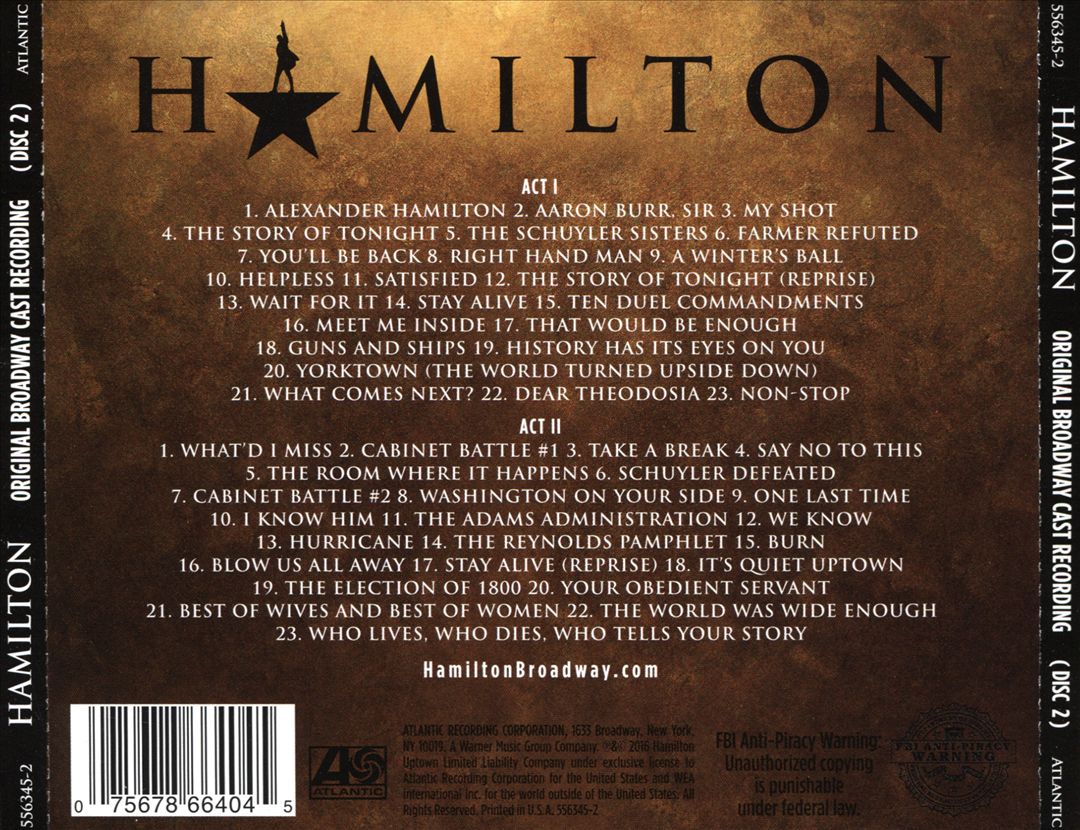 Hamilton: An American Musical [Original Broadway Cast Recording] [Clean] cover art