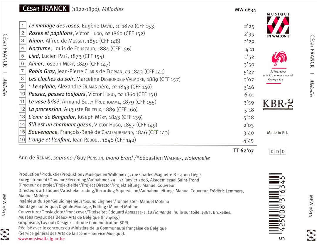 Franck: Mélodies cover art
