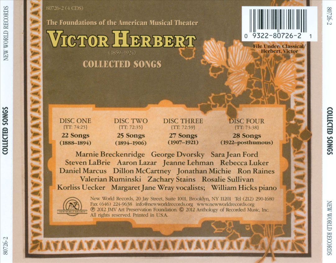 Victor Herbert: Collected Songs cover art