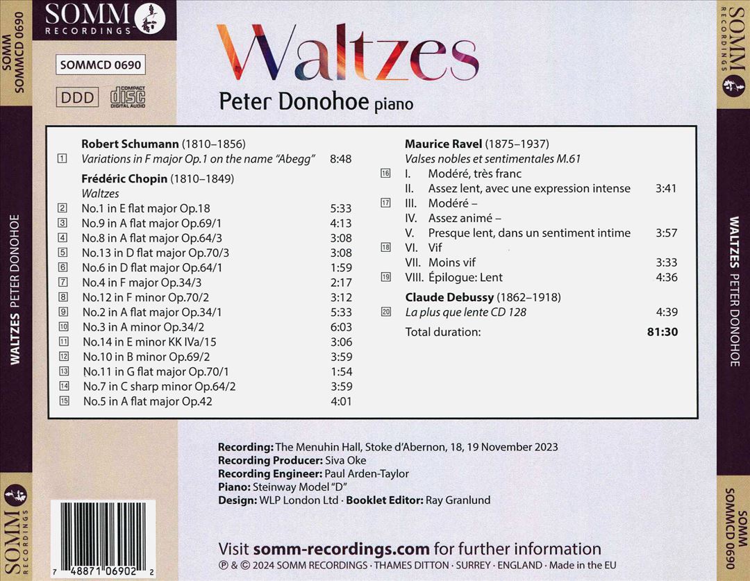Chopin: Waltzes; Schumann: Abegg Variations; Ravel: Valse nobles et sentimentales cover art