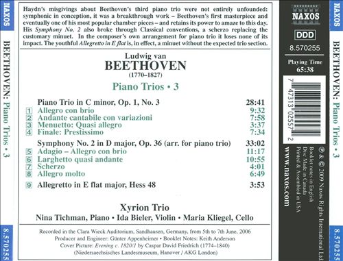 Beethoven: Piano Trio No. 3; Symphony No. 2 (Arr. for Piano Trio) cover art