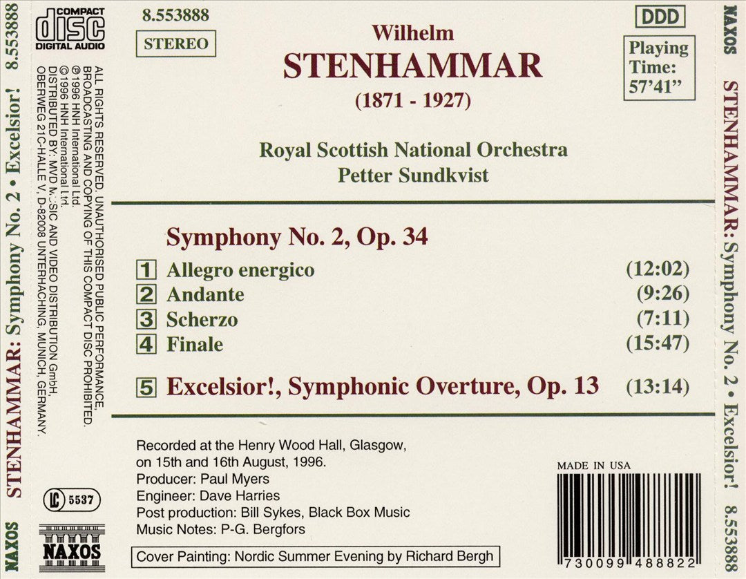 Stenhammar: Symphony No. 2; Excelsior! cover art