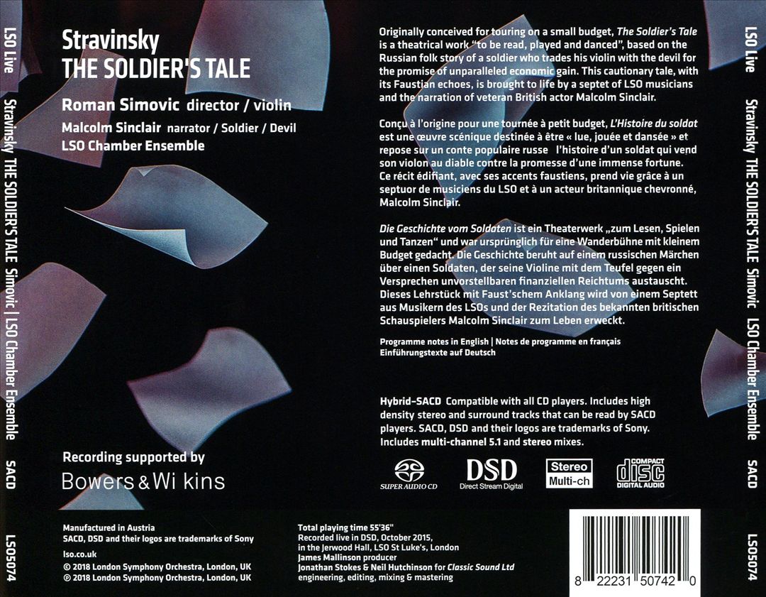Stravinsky: The Soldier's Tale cover art