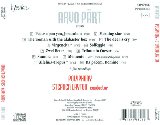 Arvo Pärt cover art