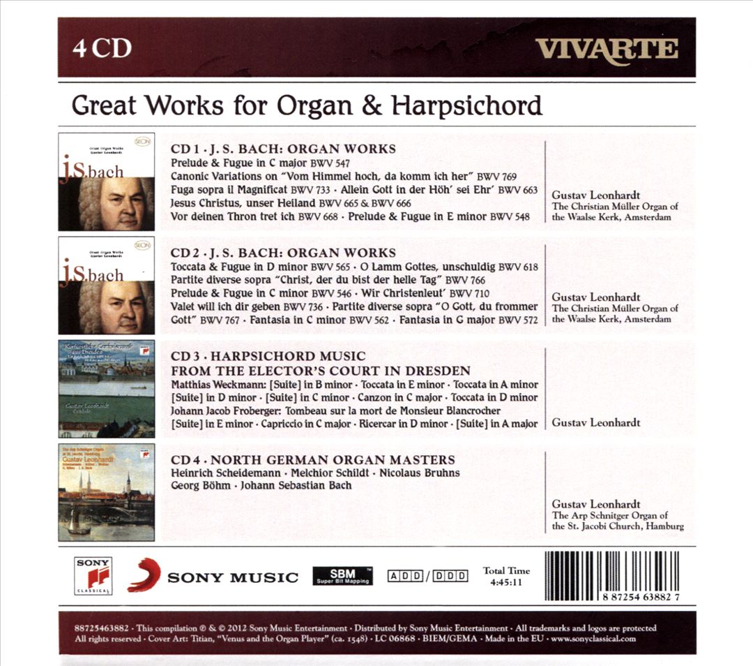 Great Works for Organ & Harpsichord: J.S. Bach, Weckmann, Froberger, Scheidman, Böhm, etc. cover art