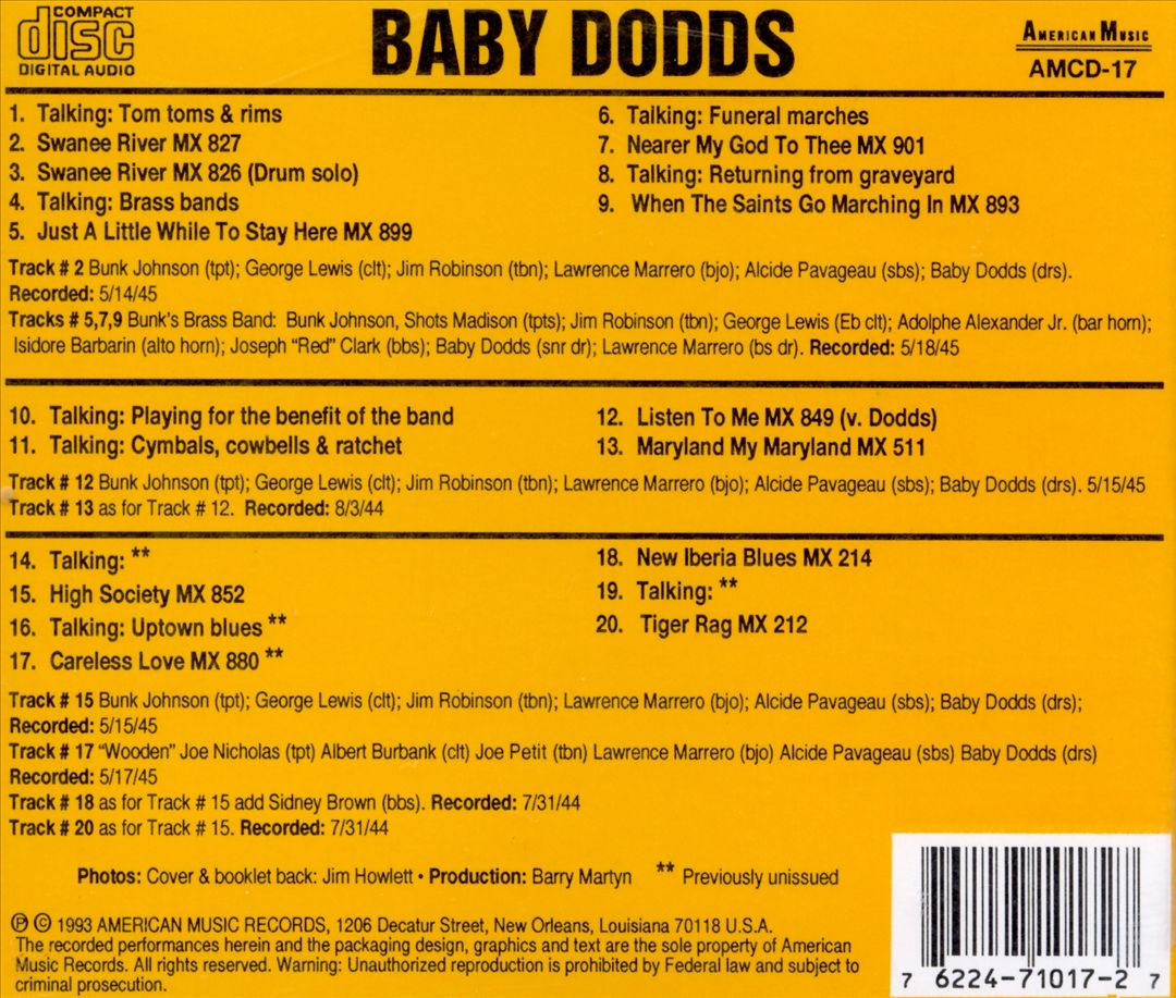 Baby Dodds cover art