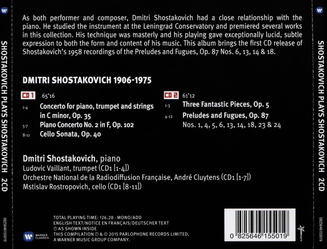 Shostakovich Plays Shostakovich [Warner] cover art