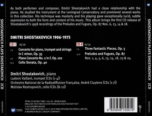 Shostakovich Plays Shostakovich [Warner] cover art