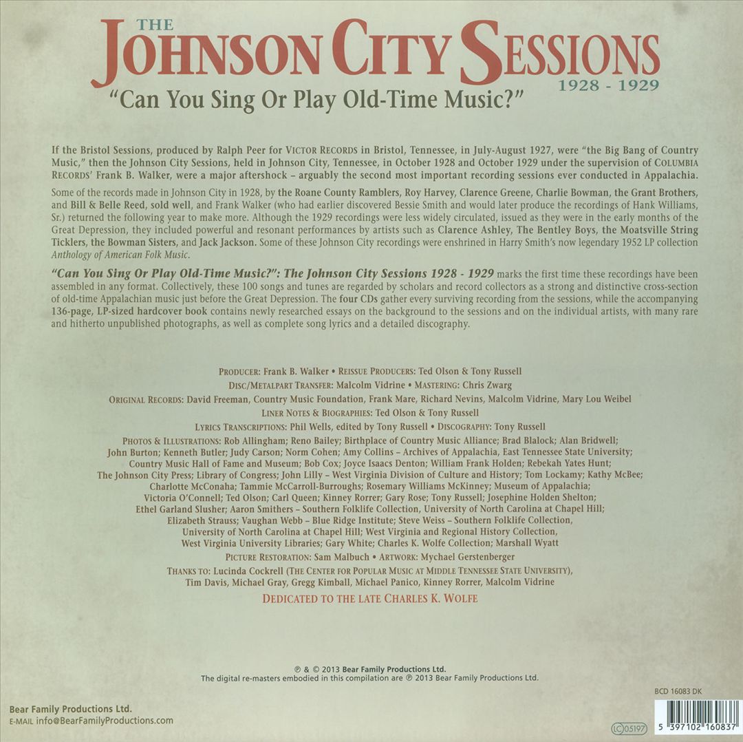 Johnson City Sessions 1928-1929: Can You Sing or Play Old-Time Music? cover art