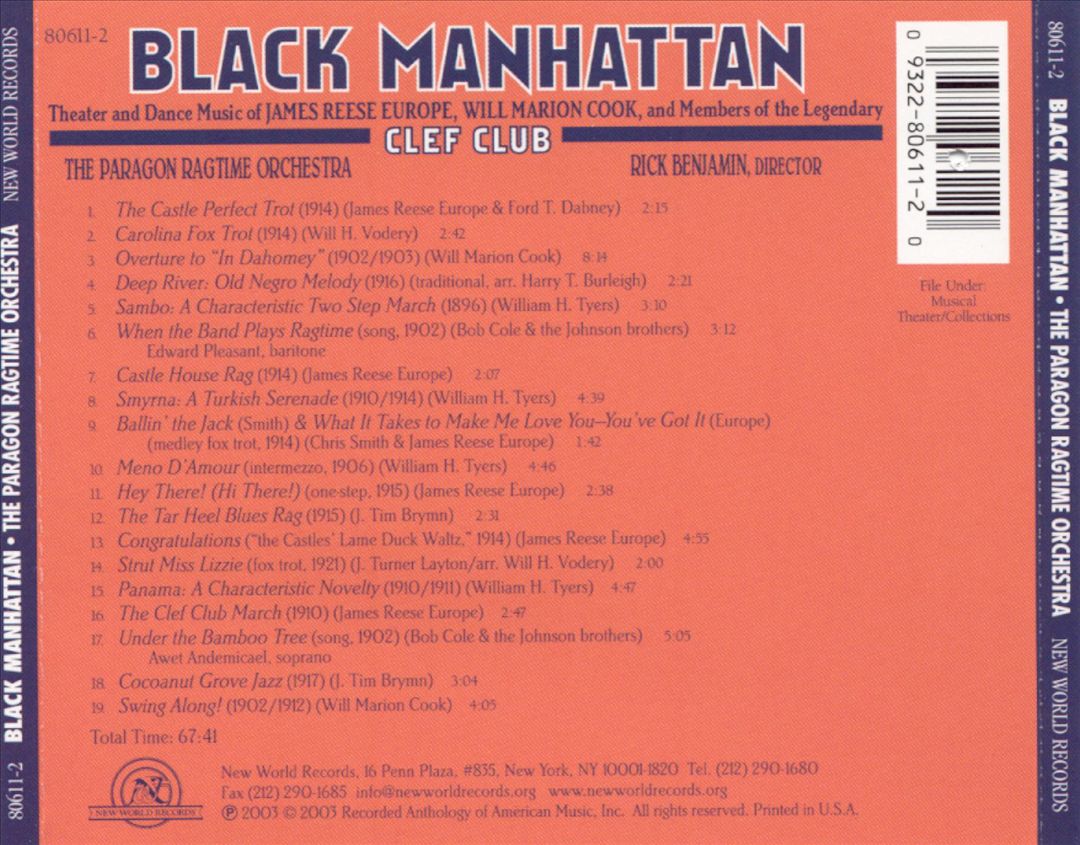 Black Manhattan: Theater and Dance Music of James cover art