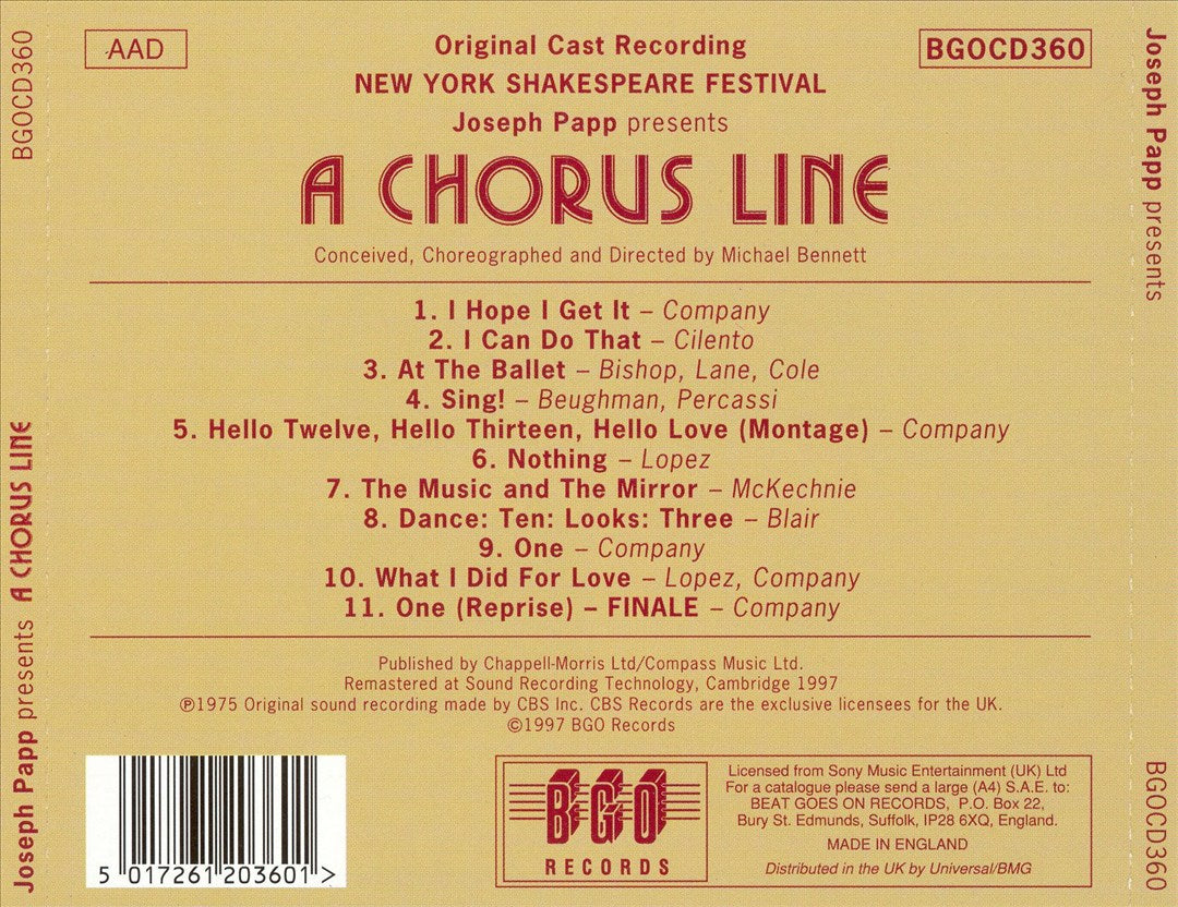 Chorus Line [Original Broadway Cast Recording] cover art