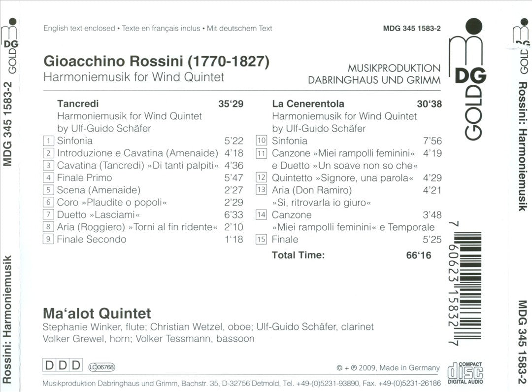 Rossini: Harmoniemusik for Wind Quintet cover art