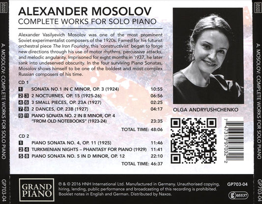A. Mosolov: Complete Works for Solo Piano cover art