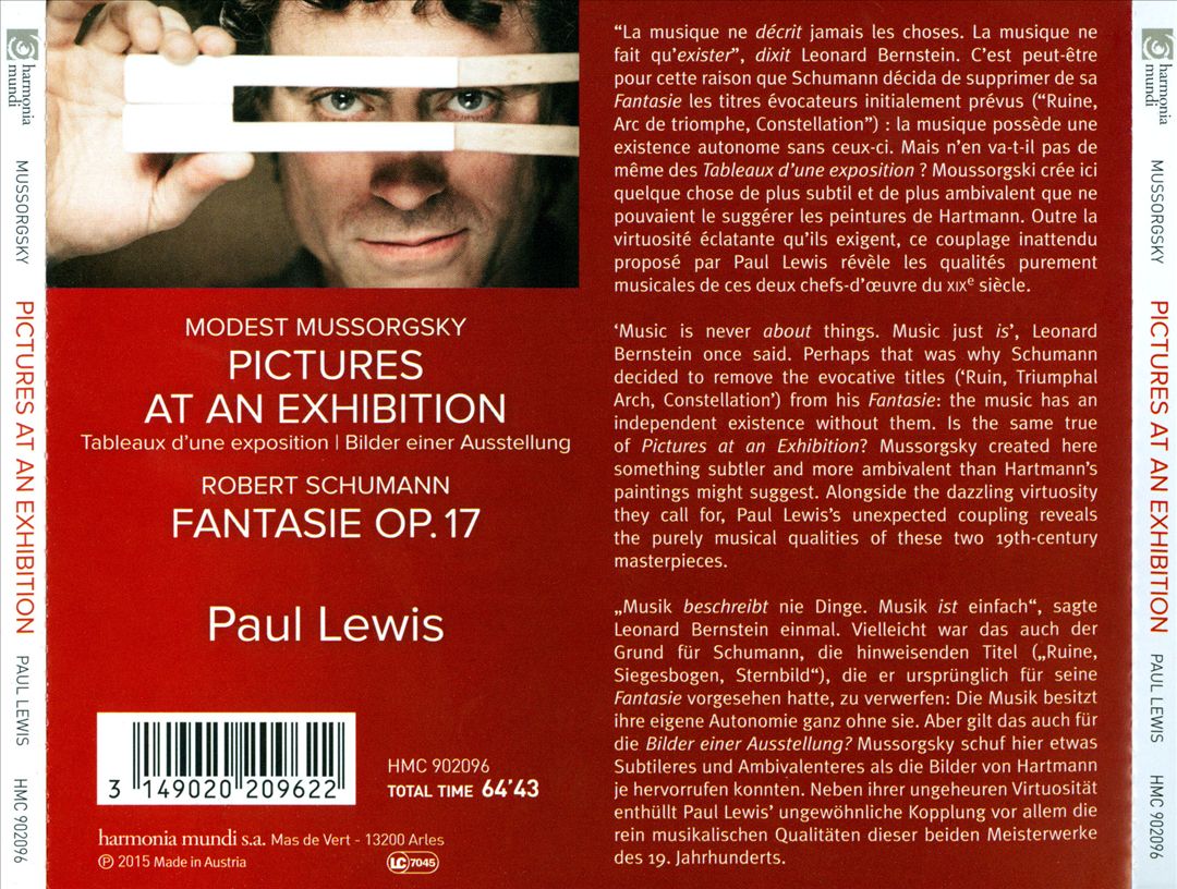 Mussorgsky: Pictures at an Exhibition; Schumann: Fantasie Op. 17 cover art
