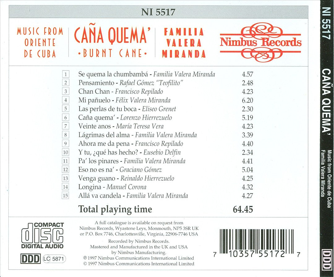Cana Quema: Music from Oriente de Cuba cover art