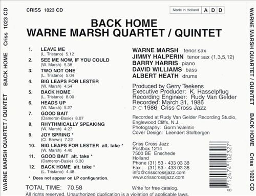 Back Home cover art