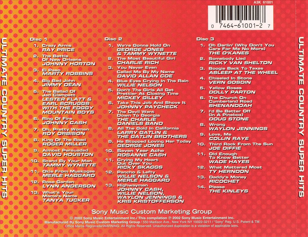 Ultimate Country Super Hits [Sony Box Set] cover art