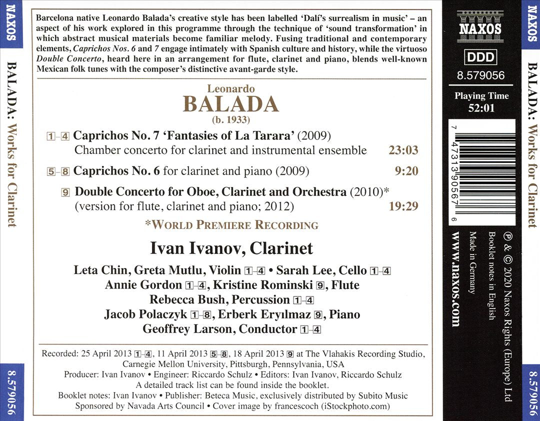 Balada: Works for Clarinet cover art