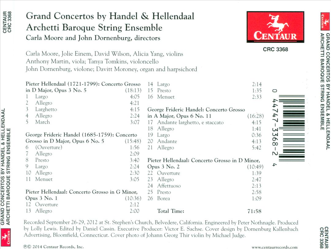 Handel & Hellendaal: Grand Concertos cover art