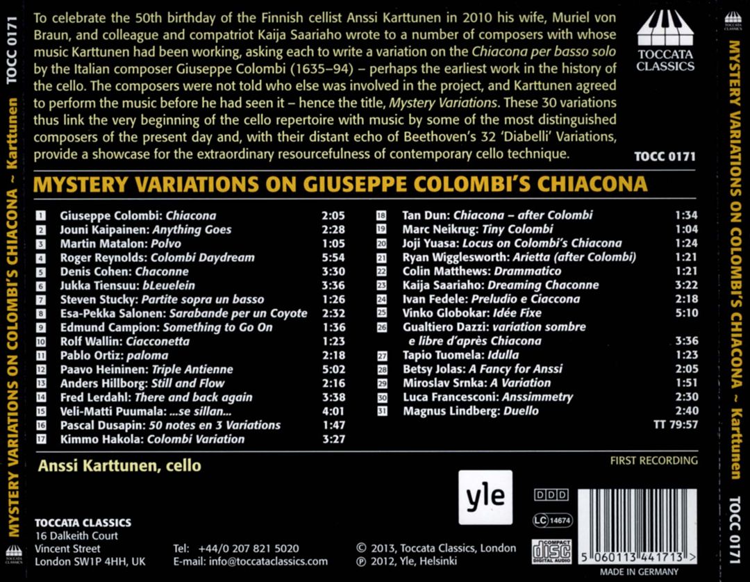 Mystery Variations on Giuseppe Colombi's Chiacona cover art