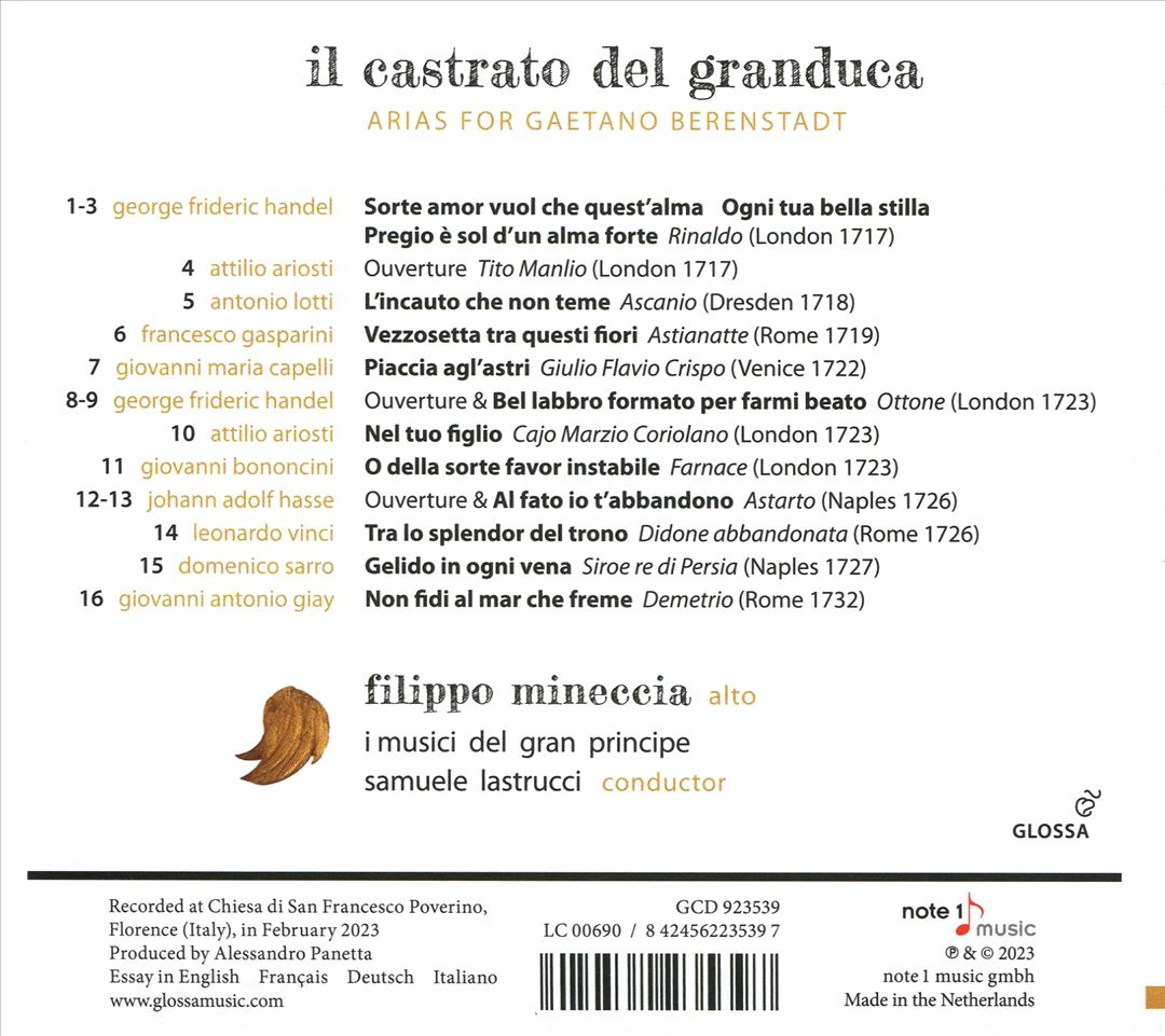 Castrato del granduca: Arias for Gaetano Berenstadt cover art