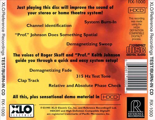 XLO/Reference Recordings: Test/Burn-In CD cover art