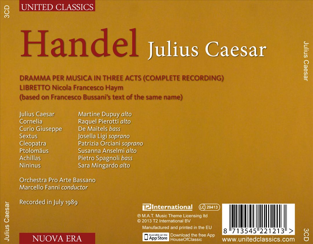 Handel: Giulio Cesare cover art