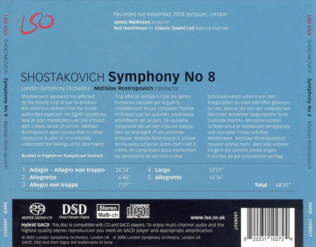 Shostakovich: Symphony No. 8 cover art