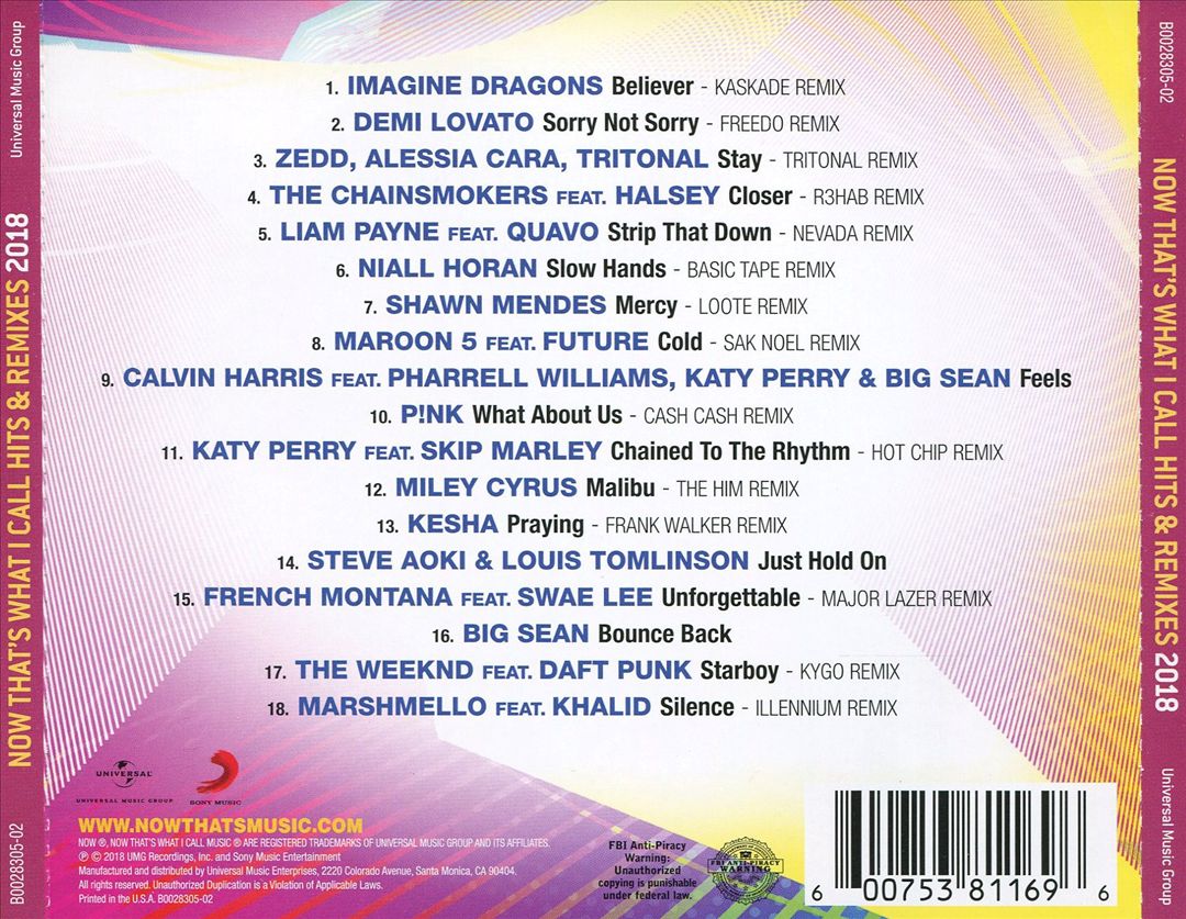 NOW Hits & Remixes 2018 cover art