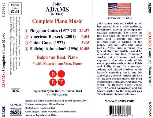 John Adams: Complete Piano Music cover art