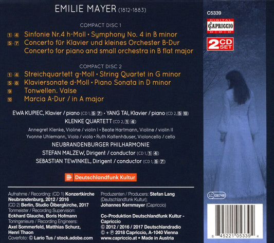 Emilie Mayer: Symphony No. 4; Piano Concerto; String Quartet; Piano Sonata cover art
