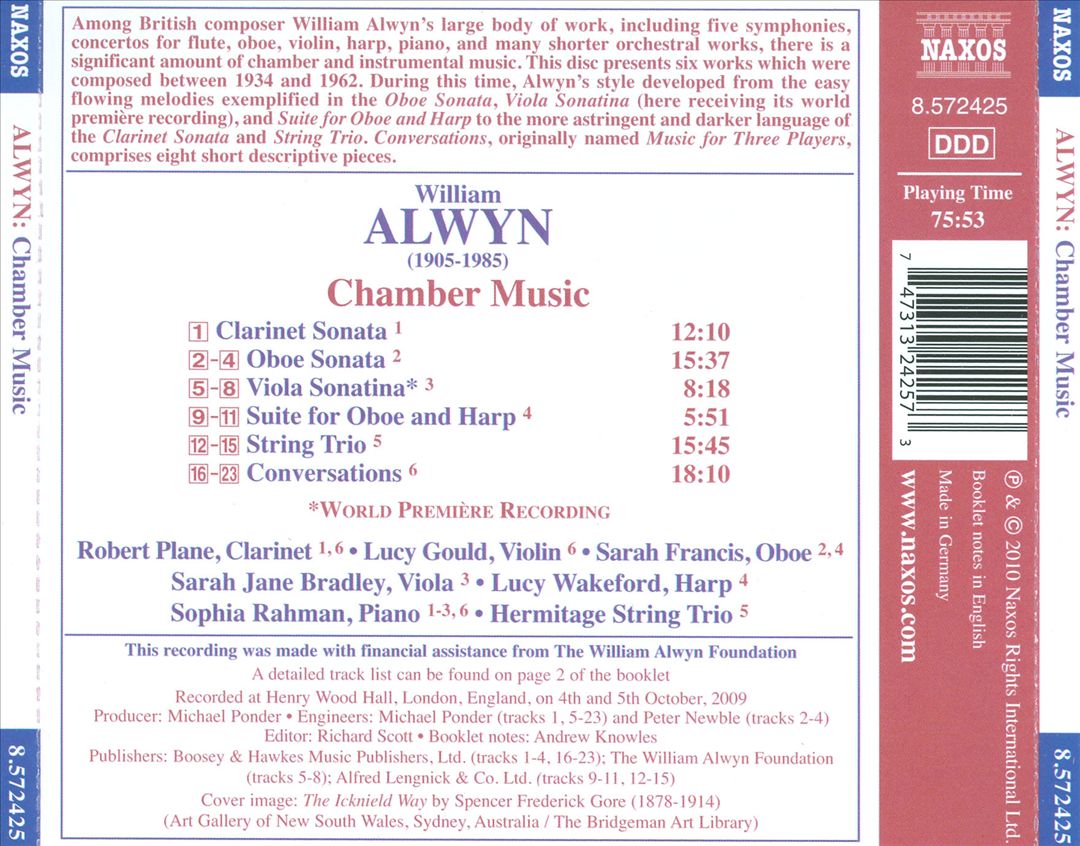 William Alwyn: Chamber Music cover art