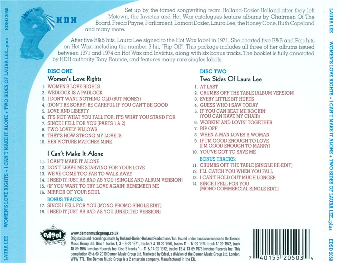Women's Love Rights/I Can't Make It Alone/Two Sides of Laura Lee cover art
