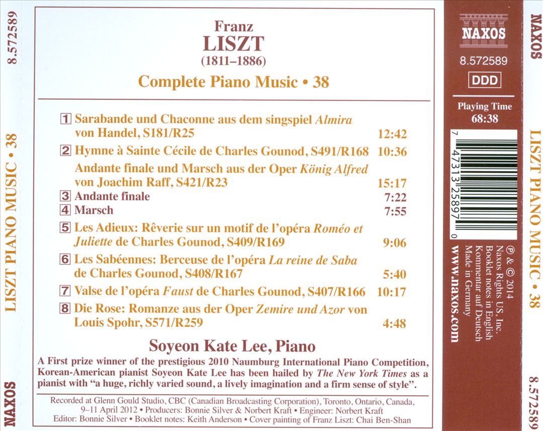Liszt: Transcriptions and Arrangements of works by Gounod, Handel, Spohr, Raff cover art
