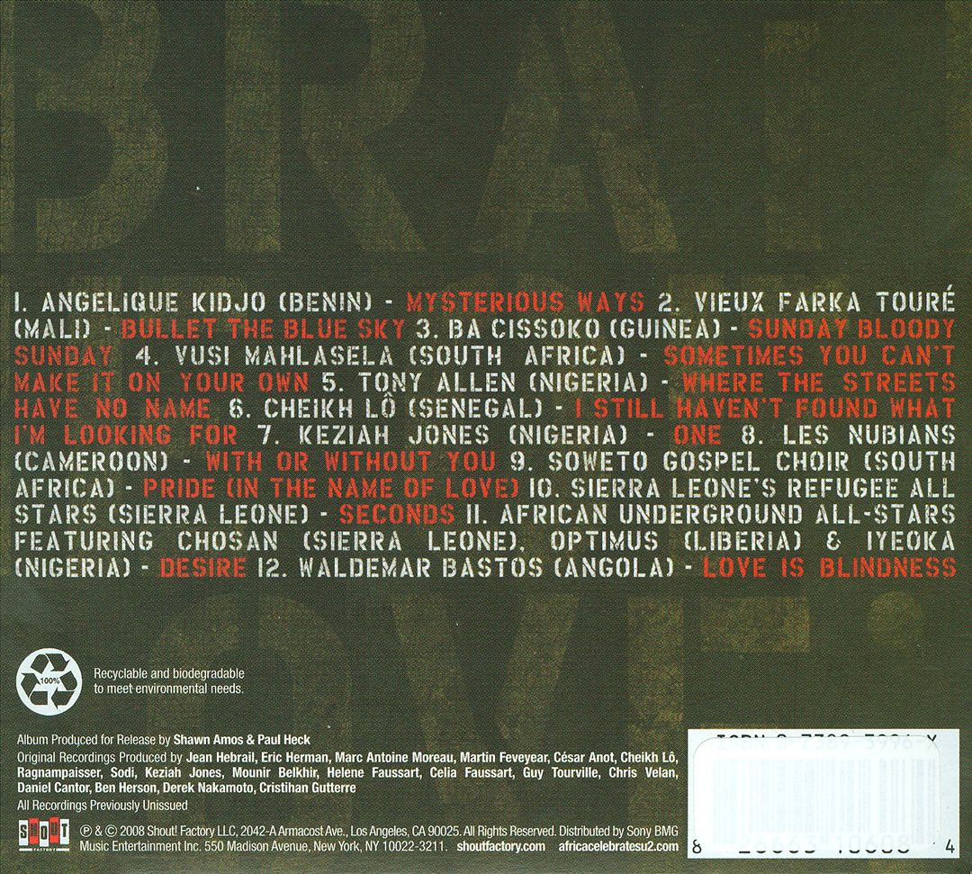 In the Name of Love: Africa Celebrates U2 cover art
