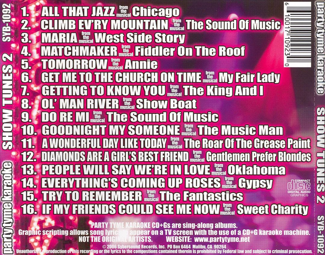 Party Tyme Karaoke: Show Tunes, Vol. 2 cover art