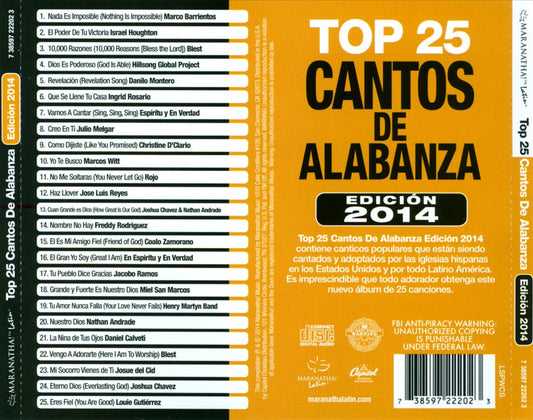 Top 25 Cantos de Alabanza 2014 cover art