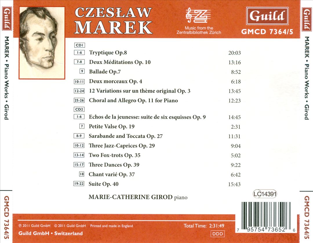 Czeslaw Marek: Piano Works cover art