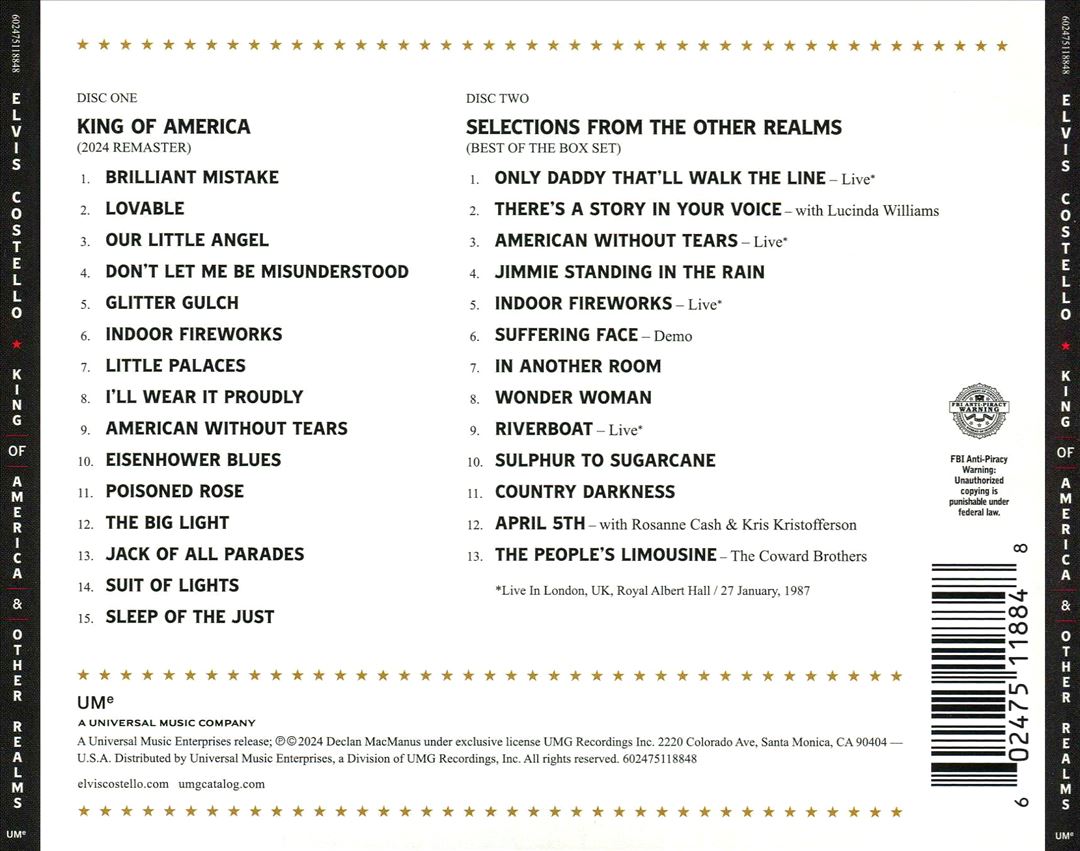 King Of America & Other Realms [2 CD] cover art