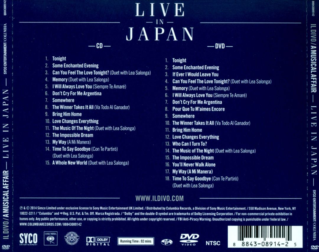Musical Affair: Live in Japan cover art