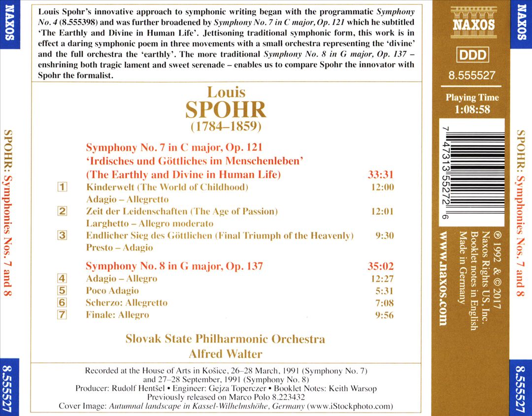 Spohr: Symphonies Nos. 7 & 8 cover art