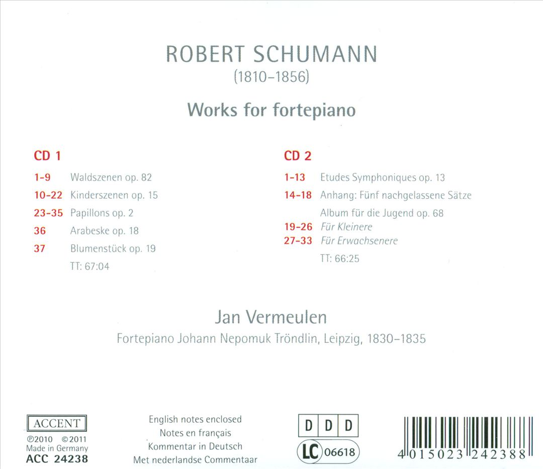 Schumann: Works for Fortepiano cover art