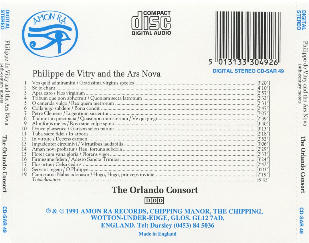 Philippe de Vitry and the Ars Nova: 14th Century Motets cover art
