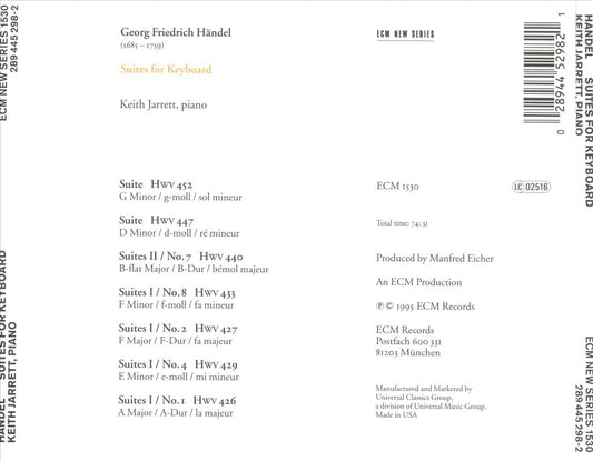 Händel: Suites for Keyboard cover art