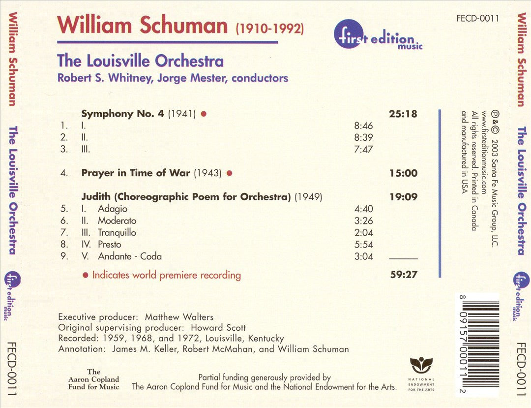 William Schuman cover art