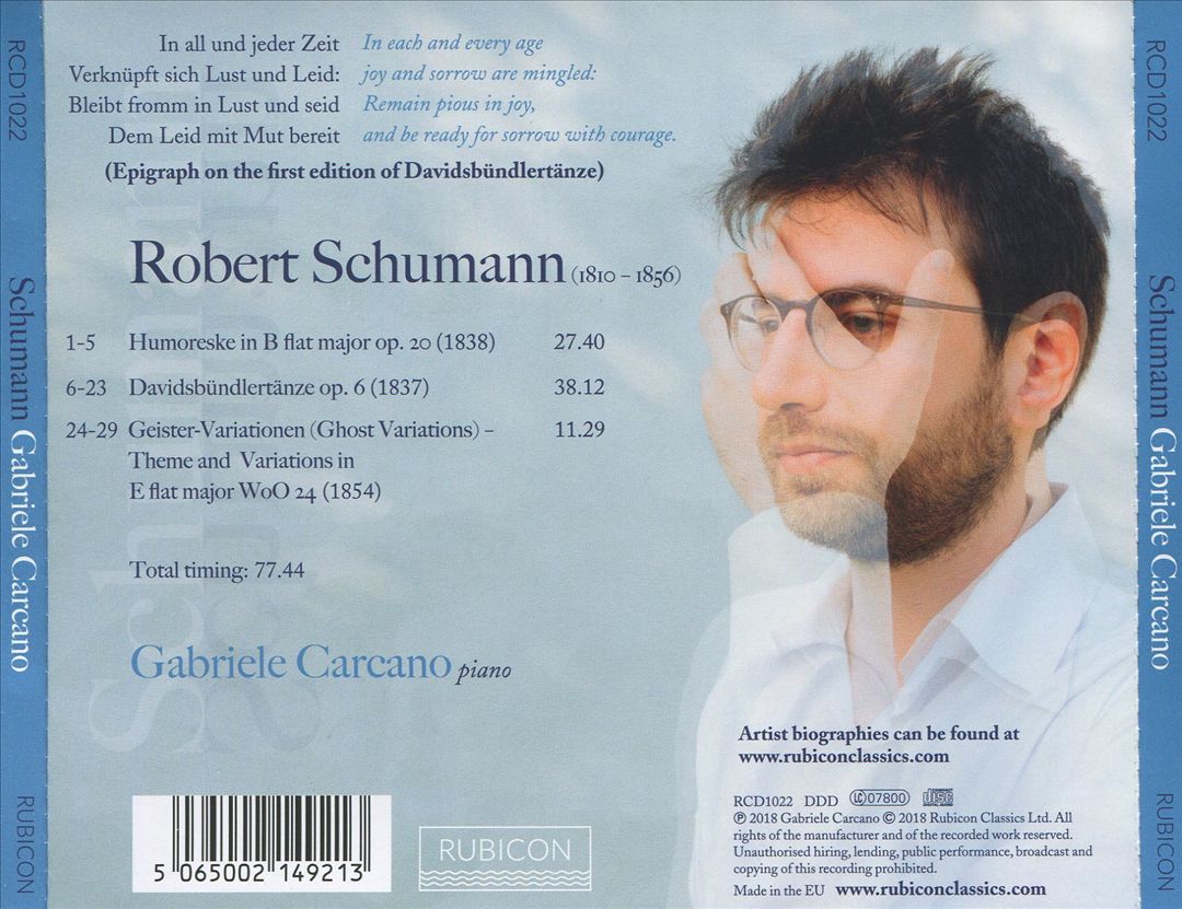 Schumann: Humoreske; Davidsbündlertänze cover art